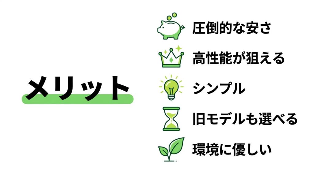中古パソコンの5つのメリットを図解で解説
